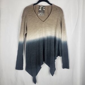 Young Fabulous & Broke Gabby Ombre Asymmetrical Dip Dye Top Small Oversized